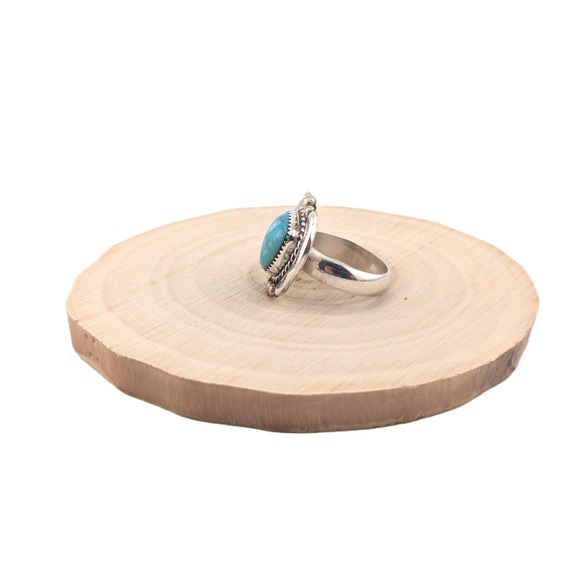 Navajo Ring Sterling Silver Turquoise Handmade Native Am Signed Jewelry Sz 12US* - Picture 3 of 8